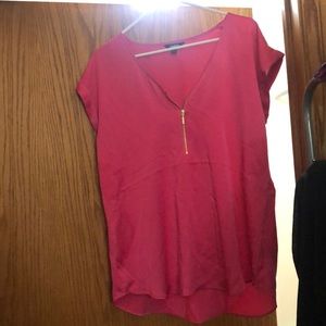 Pink short sleeve blouse